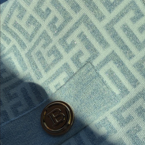 Balmain Light Blue Cardigan with Signature Buttons - Picture 3 of 10